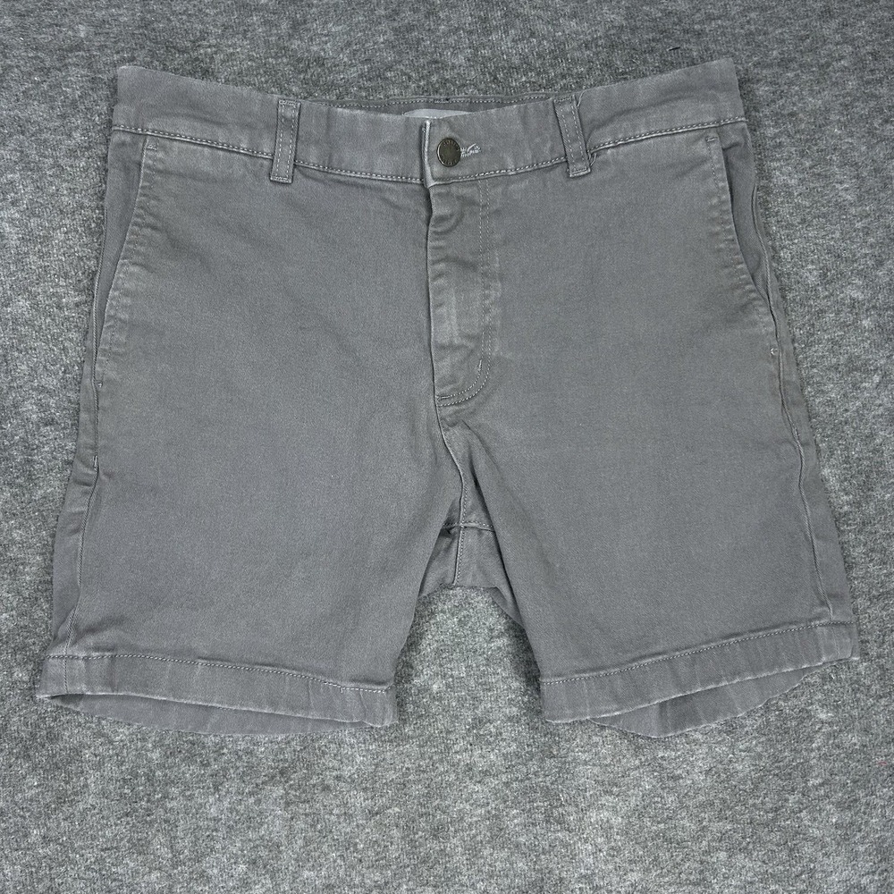 Ash & Erie Shorts Men's 32 Gray Stretch Chino Flat Front 6" inseam